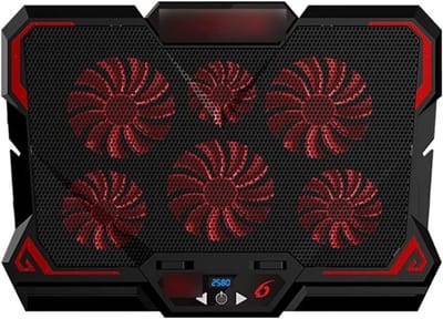 Laptop Koeler - Notebook Ventilator - Gaming & Werk - Zes Ventilators - 41.7 x 30 cm