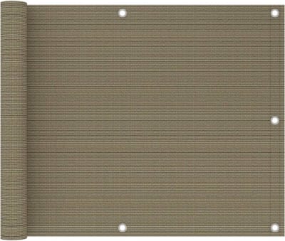 vidaXL - Balkonscherm - 75x500 - cm - HDPE - taupe