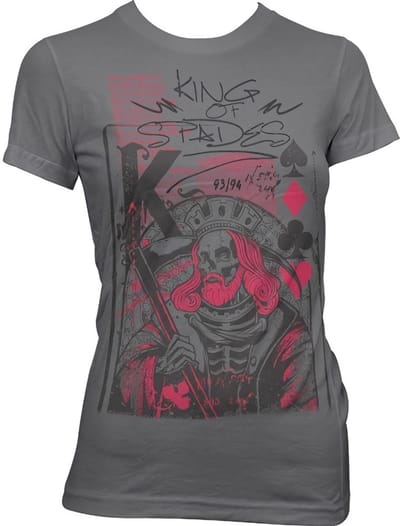 Hybris King Of Spades Girly T-shirt voor dames, donkergrijs