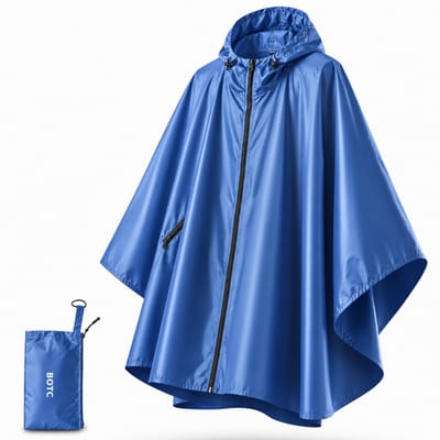 BOTC Poncho - Regenponcho Fiets Dames & Heren - Raincoat Heren - Fietsponcho Fiets - Unisex - Hood en Snap - Waterdicht - Marineblauw