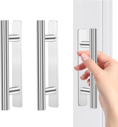 Zelfklevende Meubelgrepen voor Keuken, Kasten en Deuren - Aluminium Handgrepen voor Laden en Kasten (Zilver)