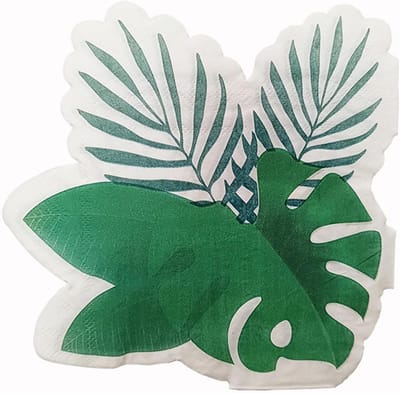 Set van 20 Ongelijke Jungle Servetten 16x16 cm | Tropisch Palmblad Ontwerp voor Feestelijke Tafeldecoratie | Eco-vriendelijk en Herbruikbaar