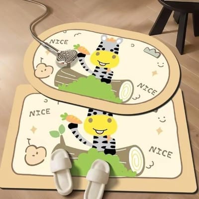 Badkamer Absorberende Mat Badkamer Deur Deurmat Diatomeeënaarde Sneldrogend Huishoudelijk Tapijt Antislip Schattige Cartoon Mat 40 * 60 (2.5mm) Square