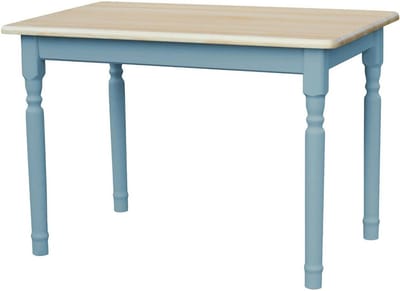 Eettafel Grenenhout - Keukentafel Landhuisstijl - Gezellig Tafelen - Handgemaakt Robuust - 70 x 100 cm - Blauw