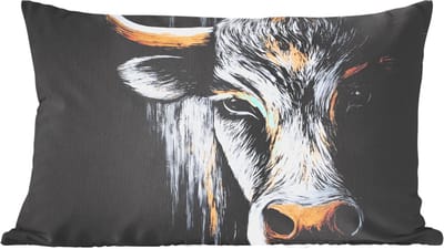 Sierkussens - Kussentjes Woonkamer - 60x40 cm - Stier - Hoorns - Snuit - Goud