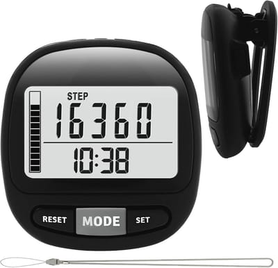 3D Stappenteller met Klok en Clipkoord - Fitness Tracker voor Kinderen en Volwassenen