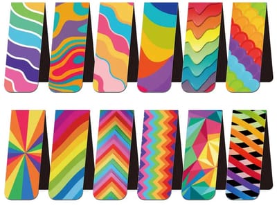 Magnetische Boekenleggers Set van 12x - Opvouwbaar - Kleurrijk & Duurzaam - Compacte Bladwijzers voor School, Kantoor en Thuis