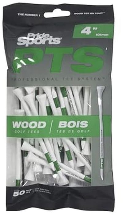 Houten Golf Tees 4' - Zak met 50 Stuks