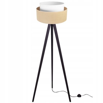 Light Home JUTA - Vloerlamp Staande Lamp - Houten Statief - Stoffen Kap Ø45 cm
