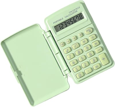 Mini rekenmachine - Kleine calculator - Dagelijkse berekeningen - Met beschermhoes - Compact formaat - Zwart