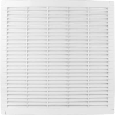 Ventilatierooster 350 x 350 mm - Hoekig kunststof afvoerluchtrooster met insectenbescherming