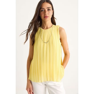 Textured Siphon Blouse met Accessoire Detail