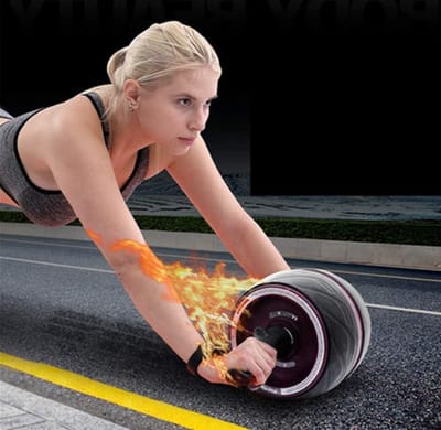 Ab Wheel Automatische Rebound - Buikspierroller Fitnesswiel - Buikspieren Trainen - Automatische Rebound Functie - 16.5 cm Diameter - Paars