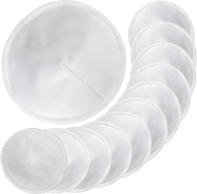 Dailygoods- Borstvoedingspads 12 Stuks - Herbruikbare Bamboe/Katoenen - Zachte/Absorberende - Waszak - 11 cm - Luxe Ontwerp - Zoogkompressen