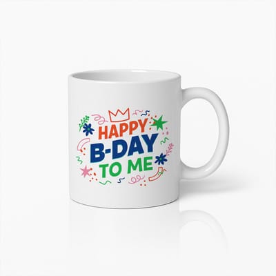 Happy B-Day to Me Mok 330ml – Kleurrijke Verjaardag Koffiebeker – Leuk en Vrolijk Cadeau voor Verjaardagsvieringen
