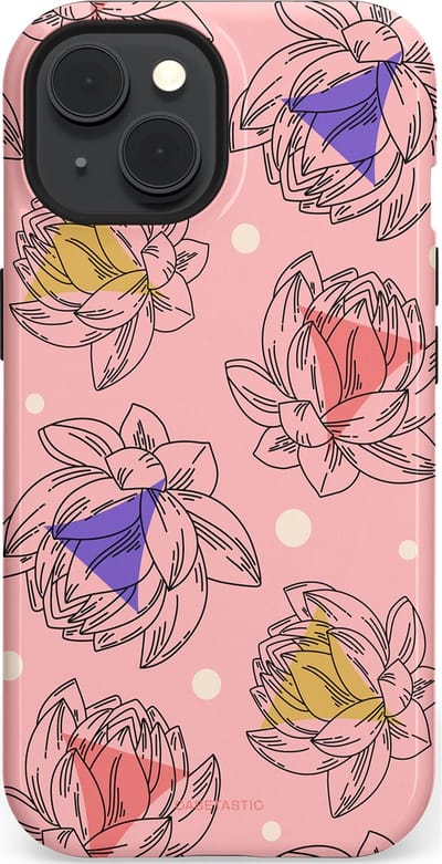 Casetastic Hoesje Geschikt voor Apple iPhone 15 Magsafe - Stijlvolle Beschermende Duo-layer Case - Bloemen Pastel Roze