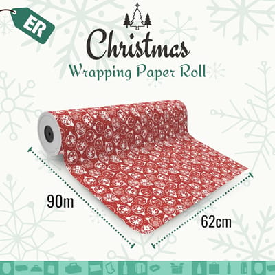 Cadeaupapier Rol - Inpakpapier Feestelijk - Kerstcadeaus Inpakken - Gerecycled Materiaal - 62 x 90 Meter - Rood