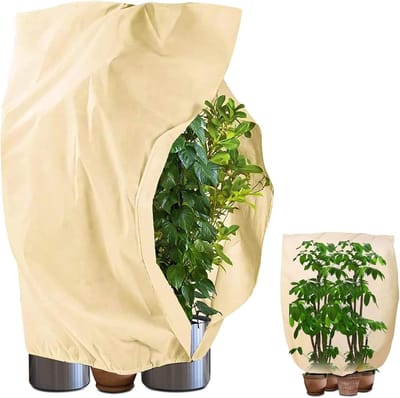 60 x 80 cm Winterhoes voor buitenplanten- 2 stuks winterhoes voor planten- met trekkoord Winterhoes voor buitenplanten- winterhoes- herbruikbare winterhoes voor planten en struiken