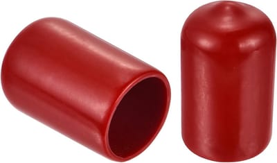Set van 20 Ronde Rubber Eindkappen 1/2 Inch - Rode Vinyl Beschermers voor Schroefdraad en Bevestigingsmiddelen