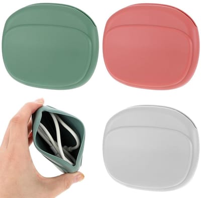 Dailygoods - Mini-opbergtas voor Hoofdtelefoon - 3 Stuks met Ritssluiting en Harde Schaal