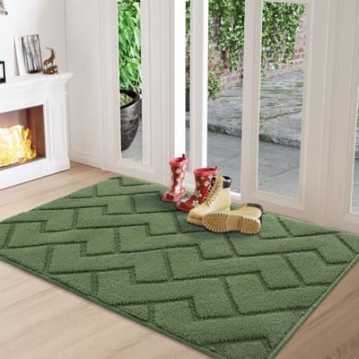 Deurmatten Binnen Duiten Schoonloopmat Vuilschraper,Antislip, Machinewasbaar,Waterabsorberend, entree deurmat voor voordeur, gang, entree, keuken, slaapkamer (Groen, 80x120cm)
