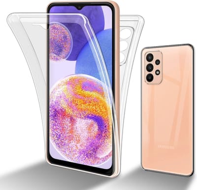 Cadorabo Hoesje geschikt voor Samsung Galaxy A23 4G in TRANSPARANT - 360° Full Body Case Cover Beschermhoes Voor- en achterbescherming, all-round bescherming met displaybescherming