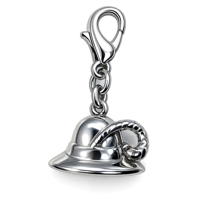 Bedel - Charm - Hanger voor bedelarmband - Hoedje- hanger met zilverkleurig Hoedje