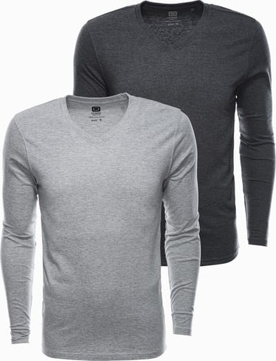 Heren effen longsleeve - mix 2-pack V1 Z41