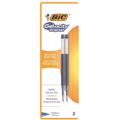 Bic Gelschrijvervulling zwart medium blister à 2 stuks voor diverse gelpennen