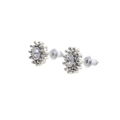 Behave - Oorbel steker vintage zilverkleur klassiek accent 1 cm