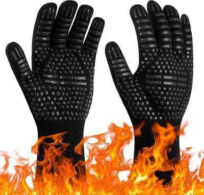 SnelShoppen - Flintronic Grillhandschoenen Hittebestendig tot 800°C, Vuurvaste Bakhandschoenen, Kookhandschoenen, Ovenhandschoenen voor Keuken, Grille
