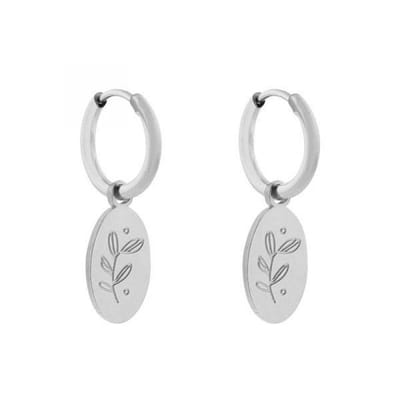 Essentialistics - Oorbellen minimalistisch takje - Zilver - Stainless steel (verkleurt niet) - Kliksluiting