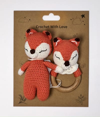 The Baby Supply - Knuffel & Rammelaar set - Vos
