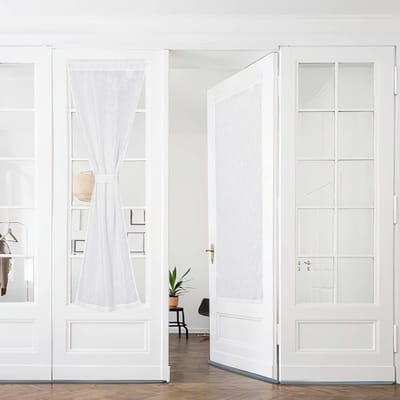 Dailygoods- Deurgordijnen Korte Maat 60x240cm - Semi-transparant - Lichtfilterend - 2 Stuks - Roedezak - Ideaal voor Woonkamer/Slaapkamer - Gordijnen
