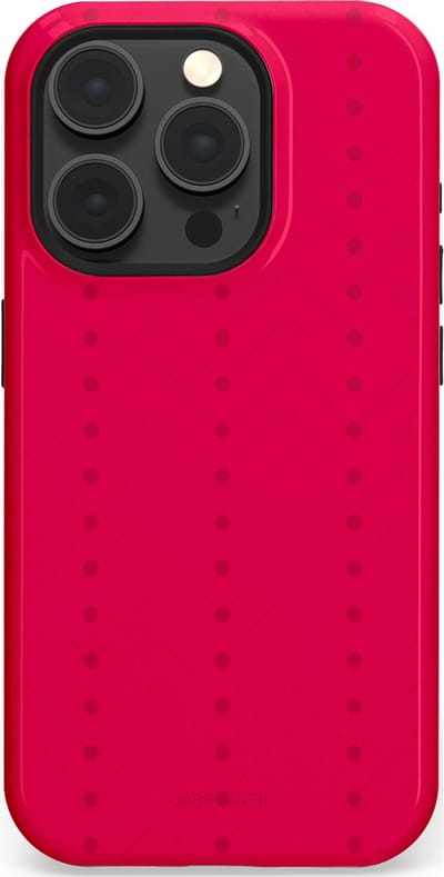 Casetastic Hoesje Geschikt voor Apple iPhone 15 Pro Magsafe - Stijlvolle Beschermende Duo-layer Case - Ritmisch rood