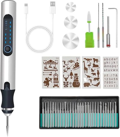 Draadloze Elektrische Graveerpen met 30 Bits - Mini Graveergereedschap voor Hout, Glas, Metaal en Steen