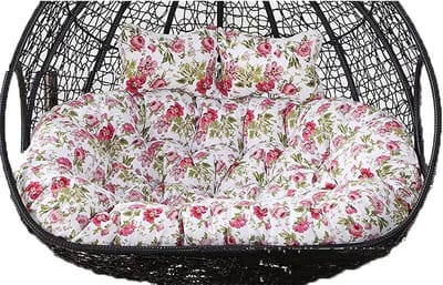 Dubbel Ei Stoelkussen - Hangstoel Kussen Schommelkussen - Comfortabel Zitten - Extra Dikke Vulling - 150x110cm - Bloem D