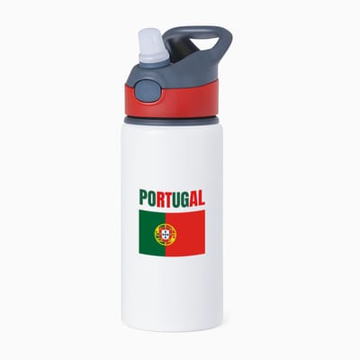 Hacebo® - Portugal vlag waterfles met rietje rood - Portugal - reizigers - verjaardagscadeau - souvenir - vakantie - kado - gift - geschenk - water fles - 650ML