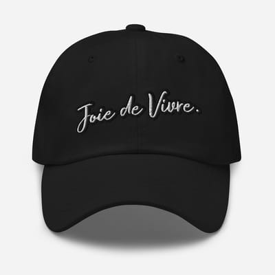 De2pktjes - Joie de Vivre Geborduurde pet met een DYANE geborduurd op de ACHTERZIJDE - Zwart
