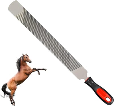 Duurzame Hufraspel voor Paarden, Dubbelzijdige Carbon Stalen Vijl met Handvat voor Paardenhoeven, Schapen en Runderen