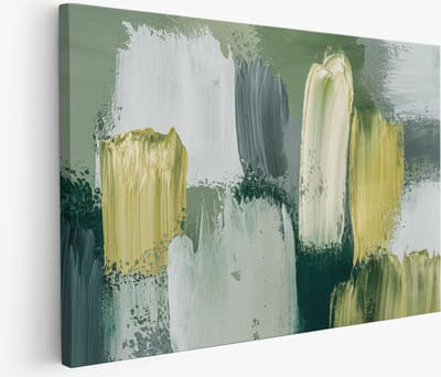 Saammp Muurcirkel Hout - Witte Daisies Abstract - Natuur - Modern - Ø 90 - Wandcirkel - Wanddecoratie Cirkel - Muurdecoratie Woonkamer - Kantoor Decoratie