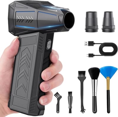 Stofventilator Elektrisch - Perslucht Blazer - Apparaten Reinigen - 3 Snelheden 130.000 Omw/min - 3000 mAh Accu - Zwart