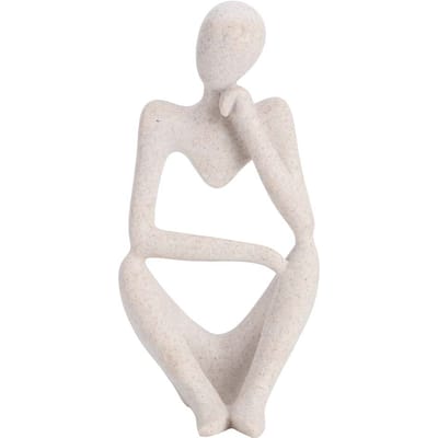 Denkend Figuur Model Ornament Exquise Handgemaakte Harsbeeldjes Ambachtelijk Cadeau Huisdecoratie white