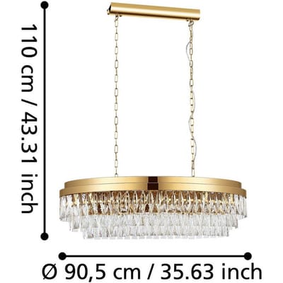 Stars of Light hanglamp Valparaiso, goud 90 x 30 cm metaal
