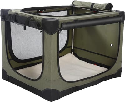 Hondenbench Opvouwbaar - Reisbench Hond - Veilig Vervoer - 4-Deurs Ontwerp - 30 Inch - Groen