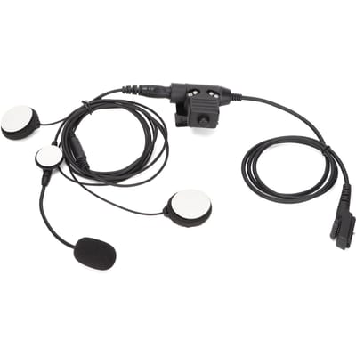 Casque d'écoute 7,1 mm Oreillette bilatérale pour moto avec PTT U94 pour Hytera PD‑780 PD‑785 PD‑788 gray