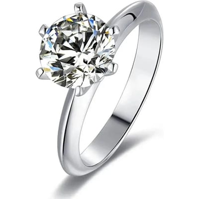 Bague de Mariage Diamant Moissanite Couleur D 1 Carat Pour Femmes Argent Sterling 925 Alliance Bijou Fin avec Certificat 5 gray