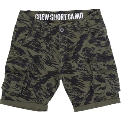 Heren Crew Short Camo Brushstroke Green