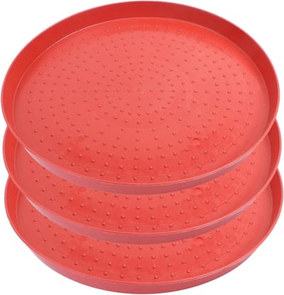 Kippen Voerplaten - Veevoerbakken - Dieren Voeren - Rodent Proof Ontwerp - 3 Stuks - Rood