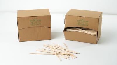 1000 stuks Roerstaafjes in dispenser box 14cm FSC 100% Hout
